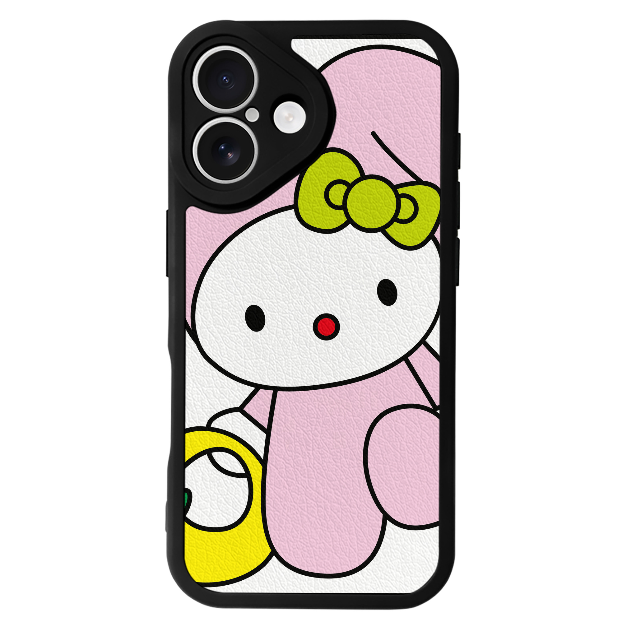 （画像用） Hello Kitty ハローキティ 【iPhone 16シリーズ対応】シリコンスマホケース（レザー調） 材質：シリコン